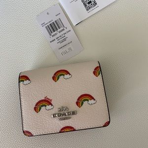 Coach Mini Wallet On A Chain With Rainbow Print